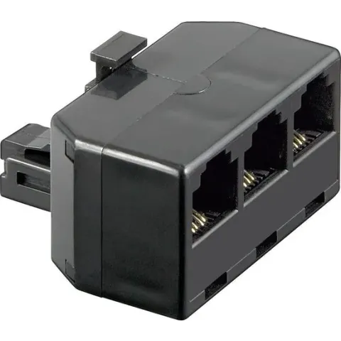RJ11 (m) - 3x RJ11 (v) telefoon splitter / zwart