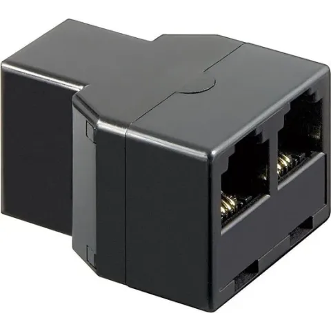 RJ11 (v) - 2x RJ11 (v) telefoon splitter / zwart