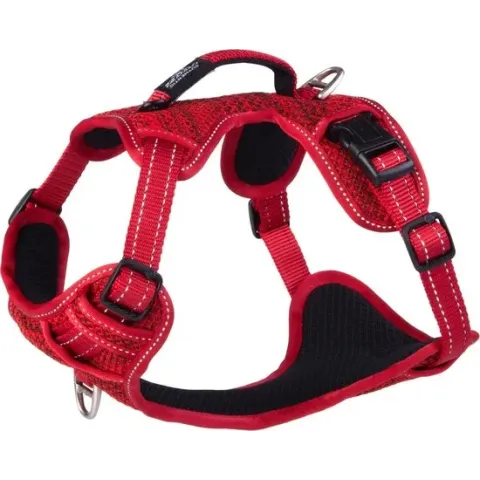 Rogz Explore Tuig Gevoerd Rood - Hondenharnas - 43-59 cm