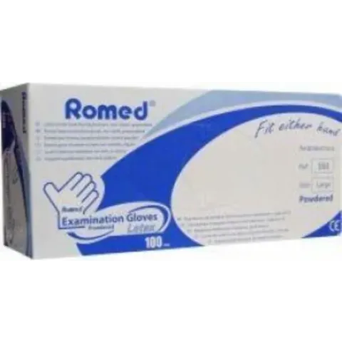 Romed Latex handschoenen gepoederd Large