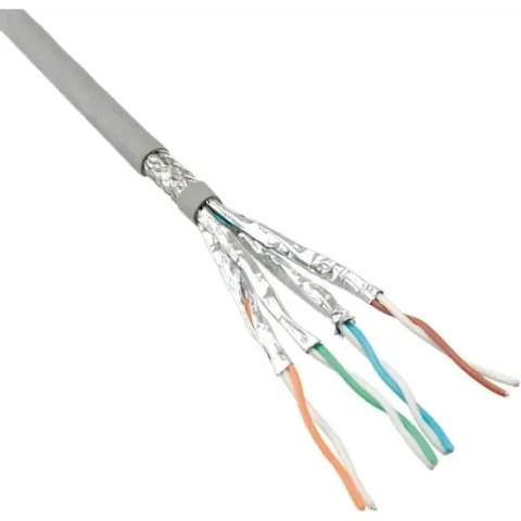 S/FTP CAT6 Gigabit netwerkkabel met vaste aders - AWG24 / grijs - 50 meter