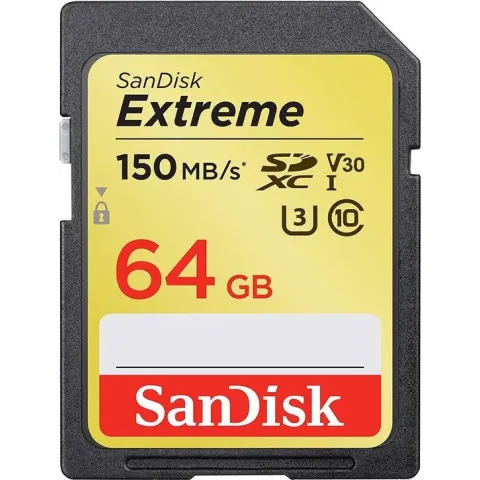 SanDisk Extreme SDXC 64GB - 150MB/s - Class 10 U3 V30