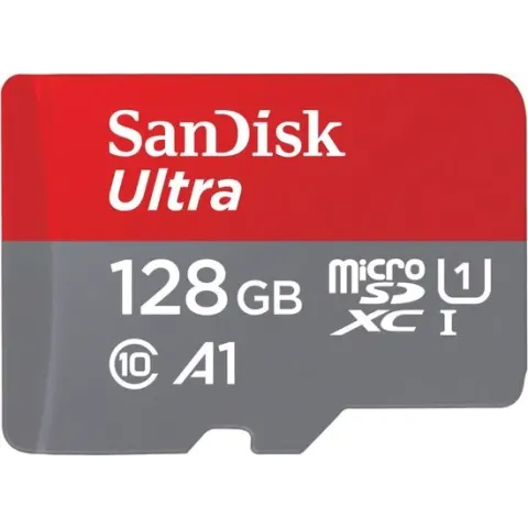SanDisk microSDXC Ultra 128GB (A1/UHS-I/Cl.10/140MB/s) + Adapter Mobile microSDXC-kaart 128 GB A1 Application Performan