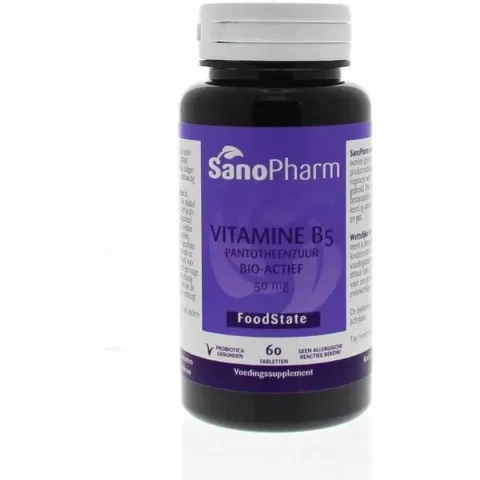 SanoPharm B5 Pantotheenzuur 50 Mg - 60 Tabletten