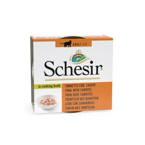 Schesir Kat Bouillon 70 g - Kattenvoer - Tonijn&Wortel Blik