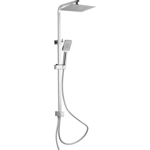 SCHÜTTE Silver Rain Douchesysteem - Regendouche - met Push-Button Omsteller - Rail van 80 tot 120 cm uittrekbaar - Chroom