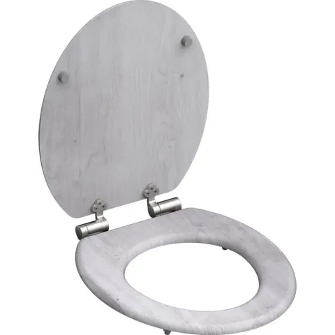 SCHÜTTE WC-Bril 80192 LIGHT WOOD - MDF-Hout - Soft Close - Verchroomde Scharnieren - Decor - 3-zijdige Print