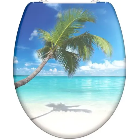 SCHÜTTE WC-Bril 82363 CARRIBEAN - Duroplast - Soft Close - Afklikbaar - RVS-Scharnieren - Decor - 3-zijdige Print