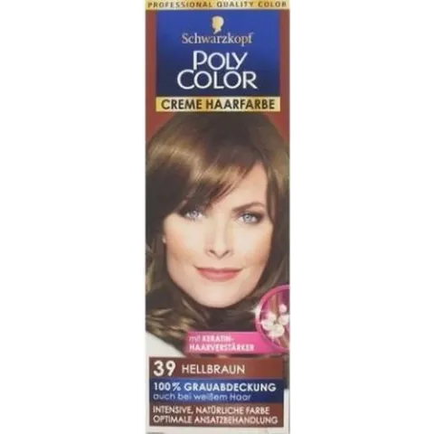 Schwarzkopf Poly Color Crème Haarverf 39 Lichtbruin - 1 stuk - intensieve, natuurlijke kleuren met 100% grijsdekking