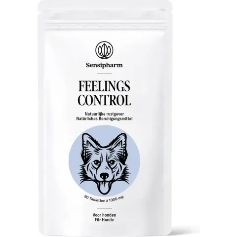 Sensipharm Feelings Control Antistressmiddel voor Hond en Kat - Rustgevend Voedingssupplement bij Stress, Onrust en Agressie - 90 Tabletten à 1000 mg