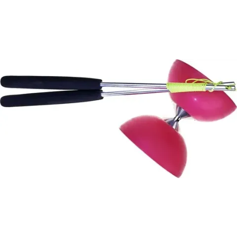 Set Acrobat 105 Rubber Diabolo Pink + aluminum hand sticks