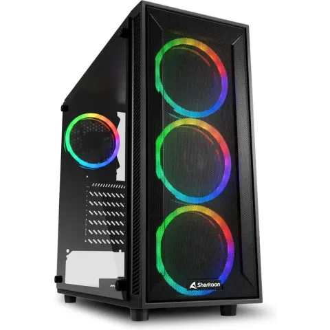 Sharkoon TG4M RGB- ATX - adresseerbare RGB - 2 x USB 3.0 - 1 x USB-C - Zwart