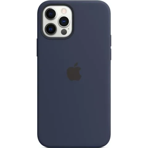 Siliconenhoesje met MagSafe voor iPhone 12 (Pro) - Donkermarineblauw