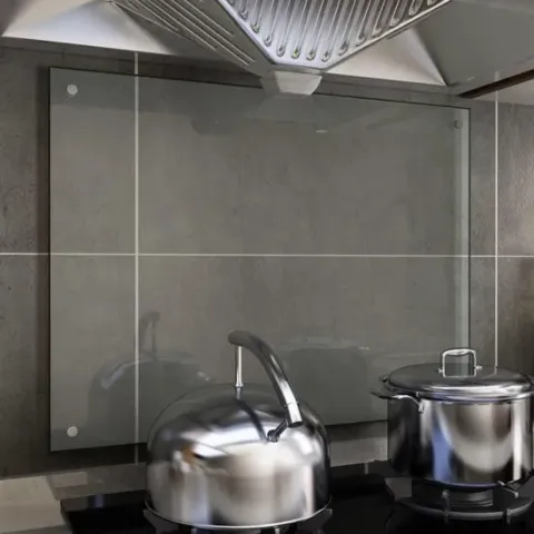 Spatscherm keuken 80x60 cm gehard glas transparant