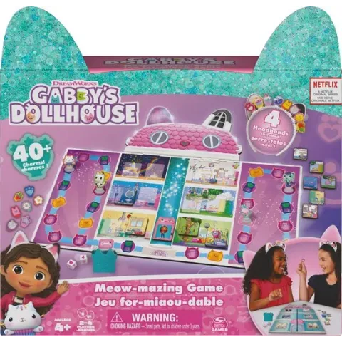 Spin Master Games Gabby's Poppenhuis - Speelbord gebaseerd op de DreamWorks Netflix-serie met 4 kattenoorhoofdbanden