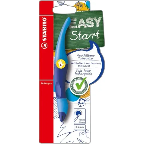 STABILO EASYoriginal - Ergonomische Rollerball - Linkshandig - Blauwe Uitwisbare Inkt - Navulbaar - Blauw