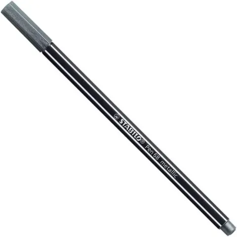 STABILO Pen 68 Metallic - Premium Metallic Viltstift - Metallic Zilver - per stuk