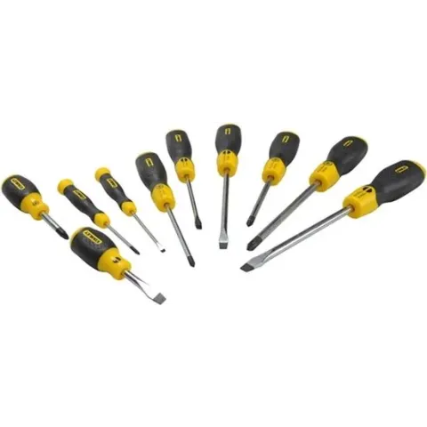 STANLEY 2-65-014 Cushiongrip Schroevendraaierset - 10-delig - inclusief opbergbox