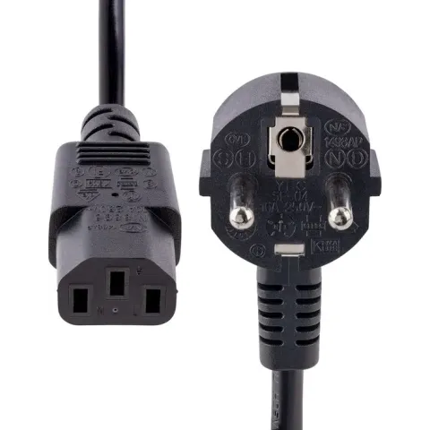 StarTech.com 3m Stroomkabel, 18AWG, EU Schuko naar C13 Voedingskabel, 250V 10A, Zwart, AC Vervangkabel, TV/Monitor Stroomkabel, Schuko CEE 7/7 naar IEC 60320 C13 Voedingskabel, PC Electriciteitssnoer