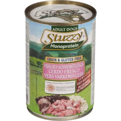 Stuzzy Monoproteïn Varken - Hond - Natvoer - Volledig voer - 6 x 400 gr