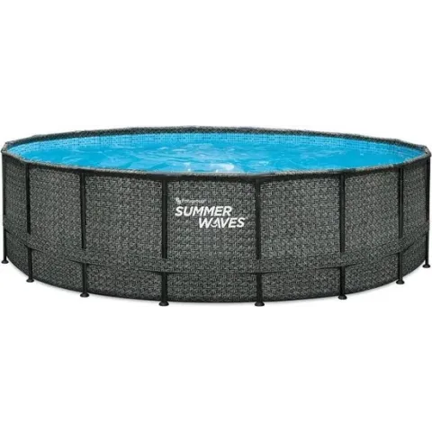Summer Waves Elite Frame Zwembad Elite - 549 x 132 cm - Antraciet Wicker
