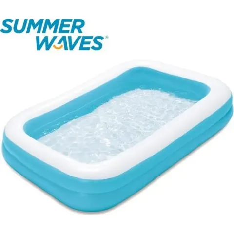 Summer Waves Opblaaszwembad | 2-Rings | 305x 183 x 46 cm | Blauw