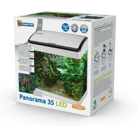 Superfish Panorama 35 LED Aquarium - 35 L - Wit - 38 x 26.5 x 39.5 cm