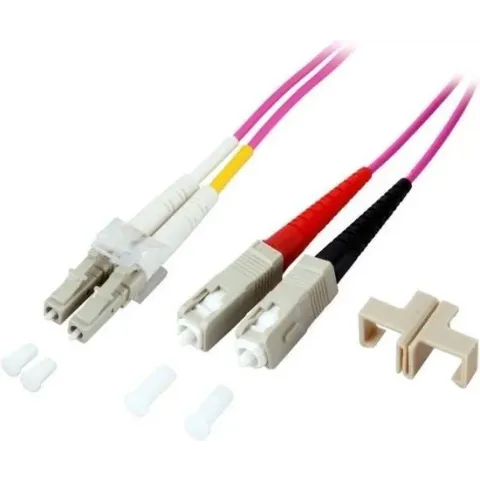 Techly SC-LC M-M 15m Glasvezel kabel Roze