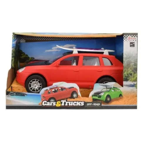 Toi-toys Auto Met Surfboard Rood 31 Cm