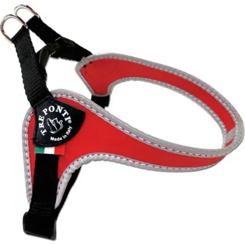 Tre Ponti Fibbia Basic Tuig Rood&Reflecterend - Hondenharnas - 44 - 59 cm