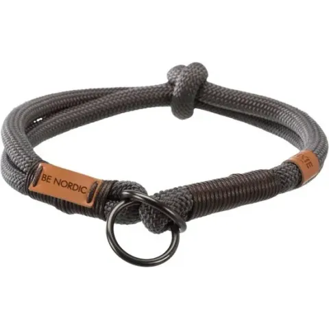 Trixie be nordic slip halsband voor hond  donkergrijs / bruin 45x0,8 cm