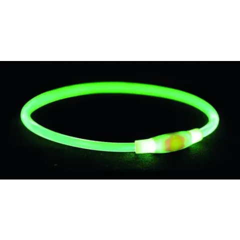 Trixie halsband voor hond usb flash light lichtgevend oplaadbaar groen 65x0,8 cm