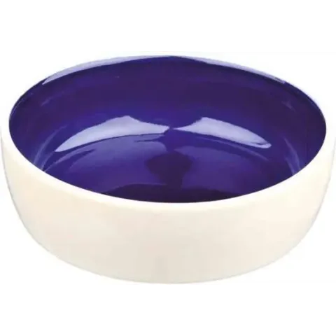 Trixie voerbak kat keramiek creme / blauw 13 cm 300 ml