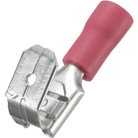 TRU COMPONENTS 1572129 Platte stekker (female) Met vertakking Insteekbreedte: 6.4 mm Insteekdikte: 0.8 mm 180 ° Deels g