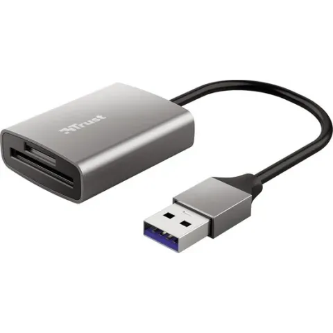 Trust Dalyx Fast USB 3.2 Compacte Kaartlezer - Standaard USB-aansluiting - voor Gebruik met (micro-)SD-kaarten - Zwart