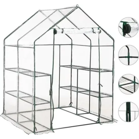 Tuinkas met 8 schappen 143x143x195 cm