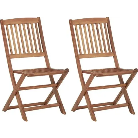 Tuinstoelen inklapbaar 2 st massief acaciahout