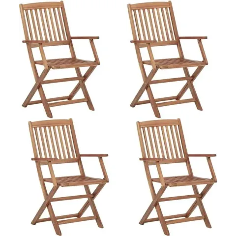 Tuinstoelen inklapbaar 4 st massief acaciahout