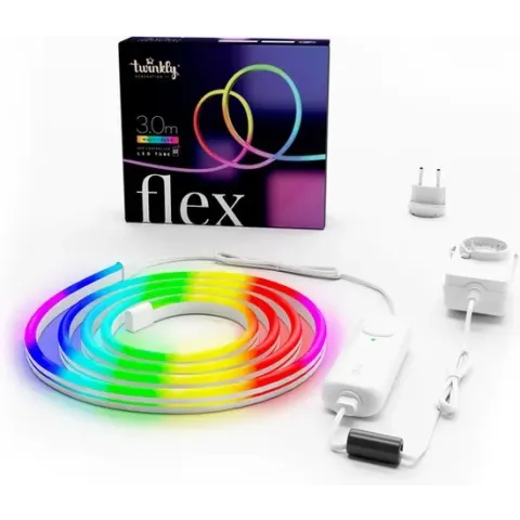 Twinkly Flex lightstrip - 3 Meter - LED Verlichting - Gekleurd Licht - Dimbaar - Verbind met Bluetooth of Wifi - Werkt met Homekit, Homey, Alexa, Google Home en Razer Chroma