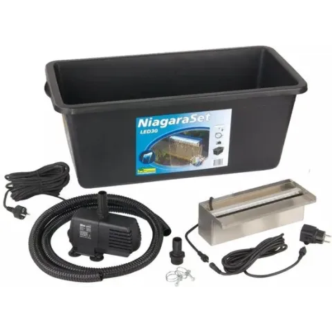 Ubbink Niagara Balk / Waterval RVS + LED verlichting 30cm Incl. Pomp