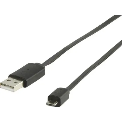 USB 2.0 adapterkabel, A Male - Micro B Male, 1.00 m, zwart