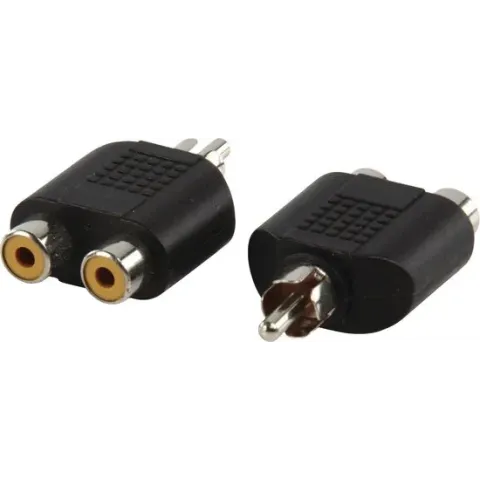 Valueline RCA mannelijk - 2RCA vrouwelijk adapter