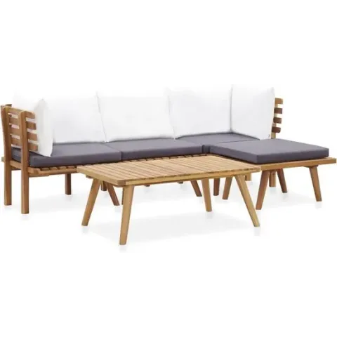 vidaXL 5-delige Loungeset massief acaciahout