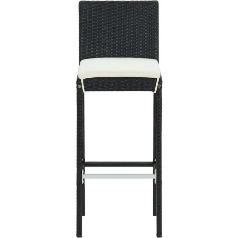 vidaXL 5-delige Tuinbarset met kussens poly rattan zwart