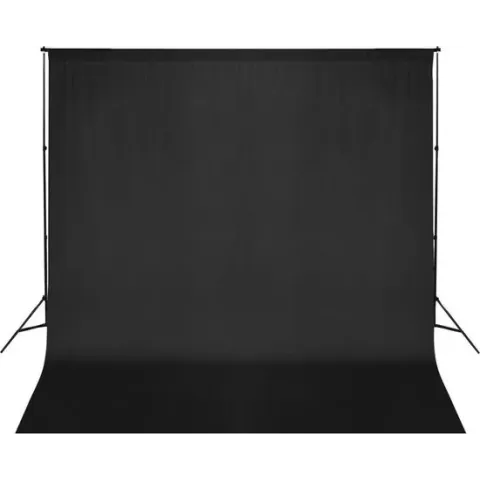 vidaXL Achtergrondsysteem met zwart doek 600 x 300 cm