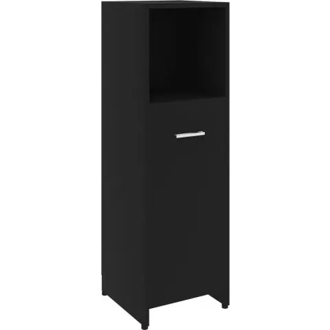 vidaXL Badkamerkast 30x30x95 cm spaanplaat zwart