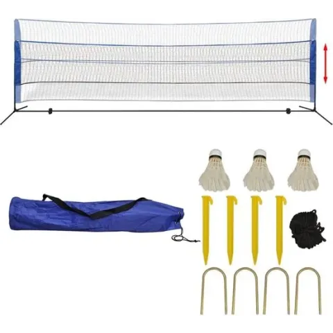 vidaXL Badminton net met shuttles 500x155 cm