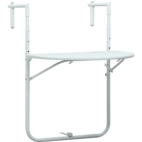 vidaXL Balkontafel hangend 60x64x83,5 cm rattan-look kunststof wit