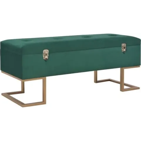 vidaXL Bankje met opbergvak 105 cm fluweel groen