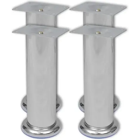 vidaXL Bankpoten rond chroom 180 mm 4 st